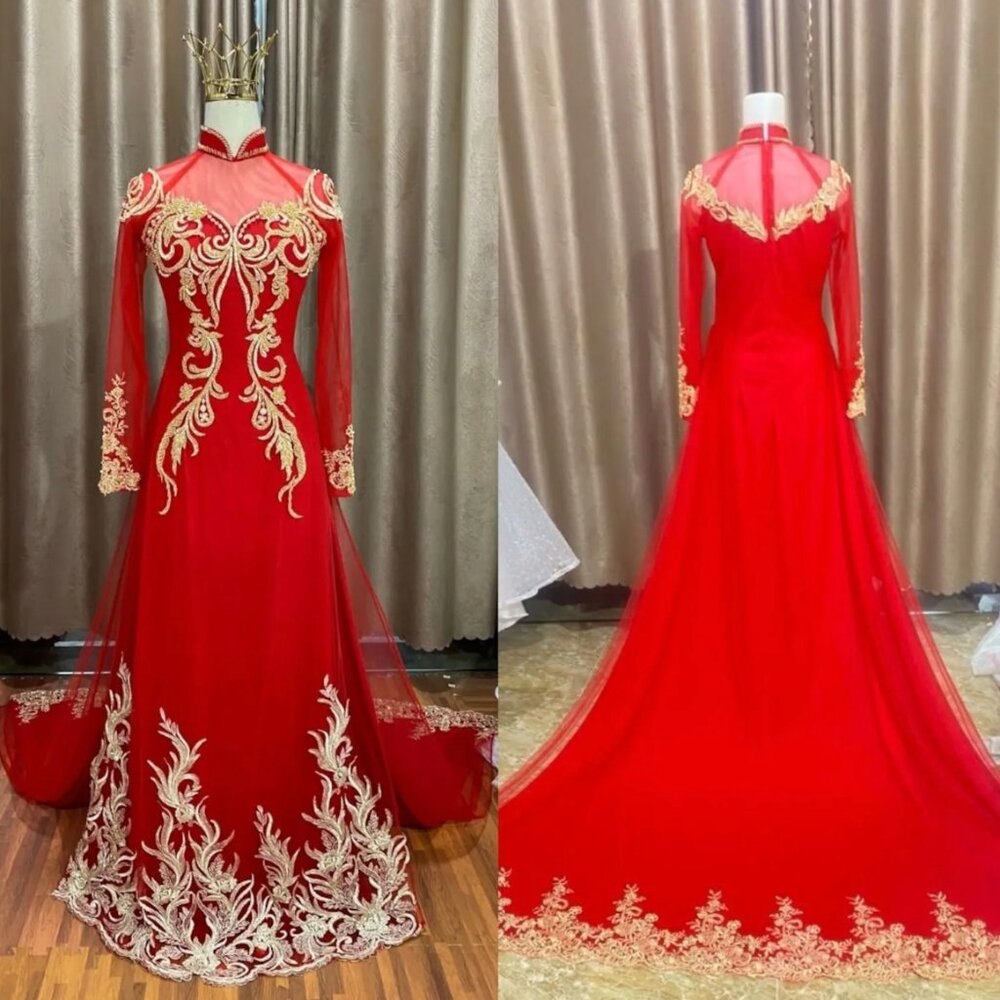 Bridal red ao dai